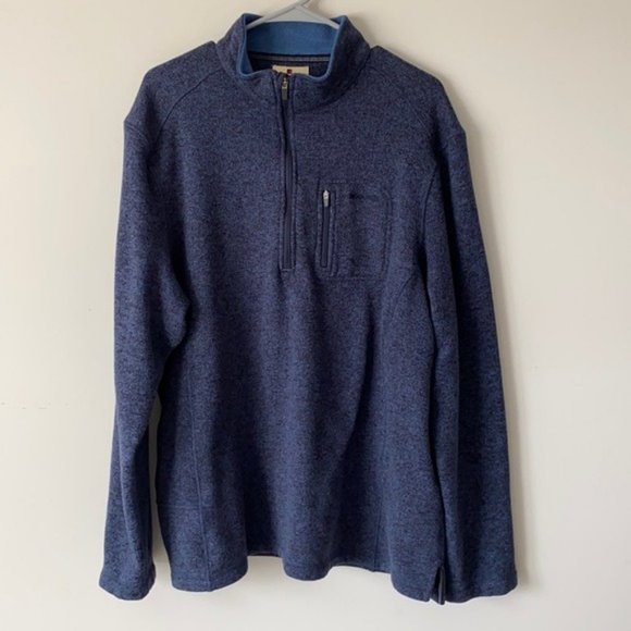 Woolrich Heathered Blue 1/4 Zip Sweater Fleece XXL